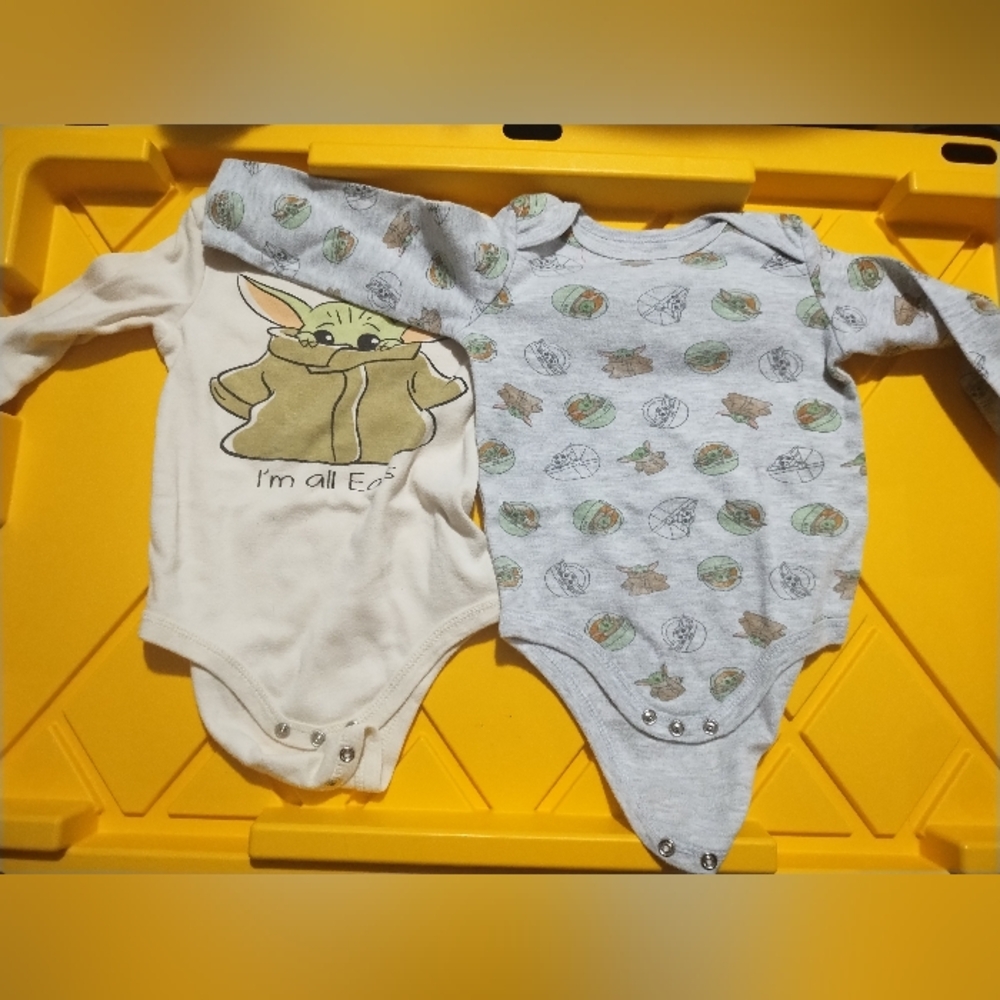 Two Baby Yoda Bodysuits